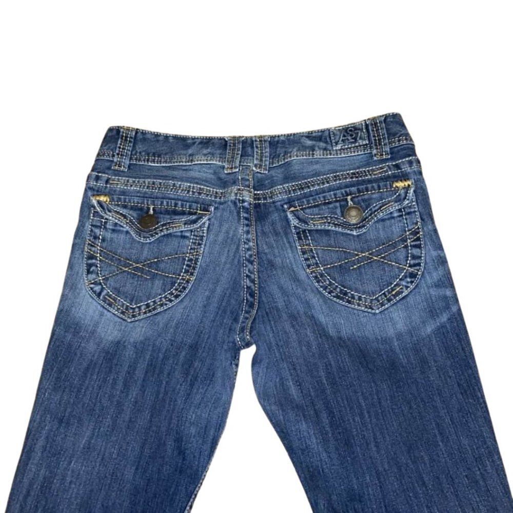 Aeropostale Hailey Skinny Flare Jeans 13/14 Blue Distressed Boho Y2K Stretch - Picture 6 of 10